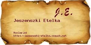 Jeszenszki Etelka névjegykártya