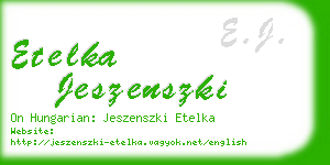 etelka jeszenszki business card